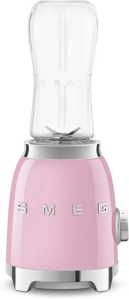 SMEG 50's Retro Style Personal Blender with Backlit Knob and Two 600 ML BPA Free bottles PBF01PKUS Pink