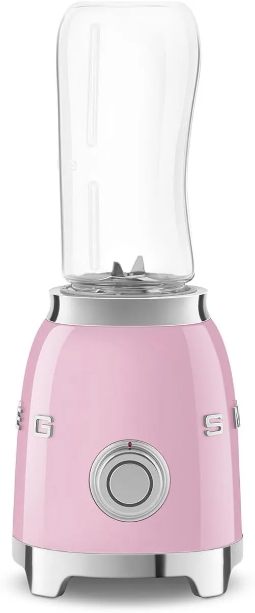 SMEG 50's Retro Style Personal Blender with Backlit Knob and Two 600 ML BPA Free bottles PBF01PKUS Pink
