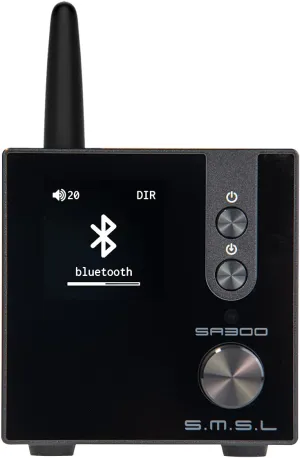 S.M.S.L SA300 HiFi Digital Amplifier, Infineon's MA12070 Chip Class D Power Amp, RCA USB Bluetooth 5.0 APTX Input, Multiple EQ Modes with Remote Control (Black)