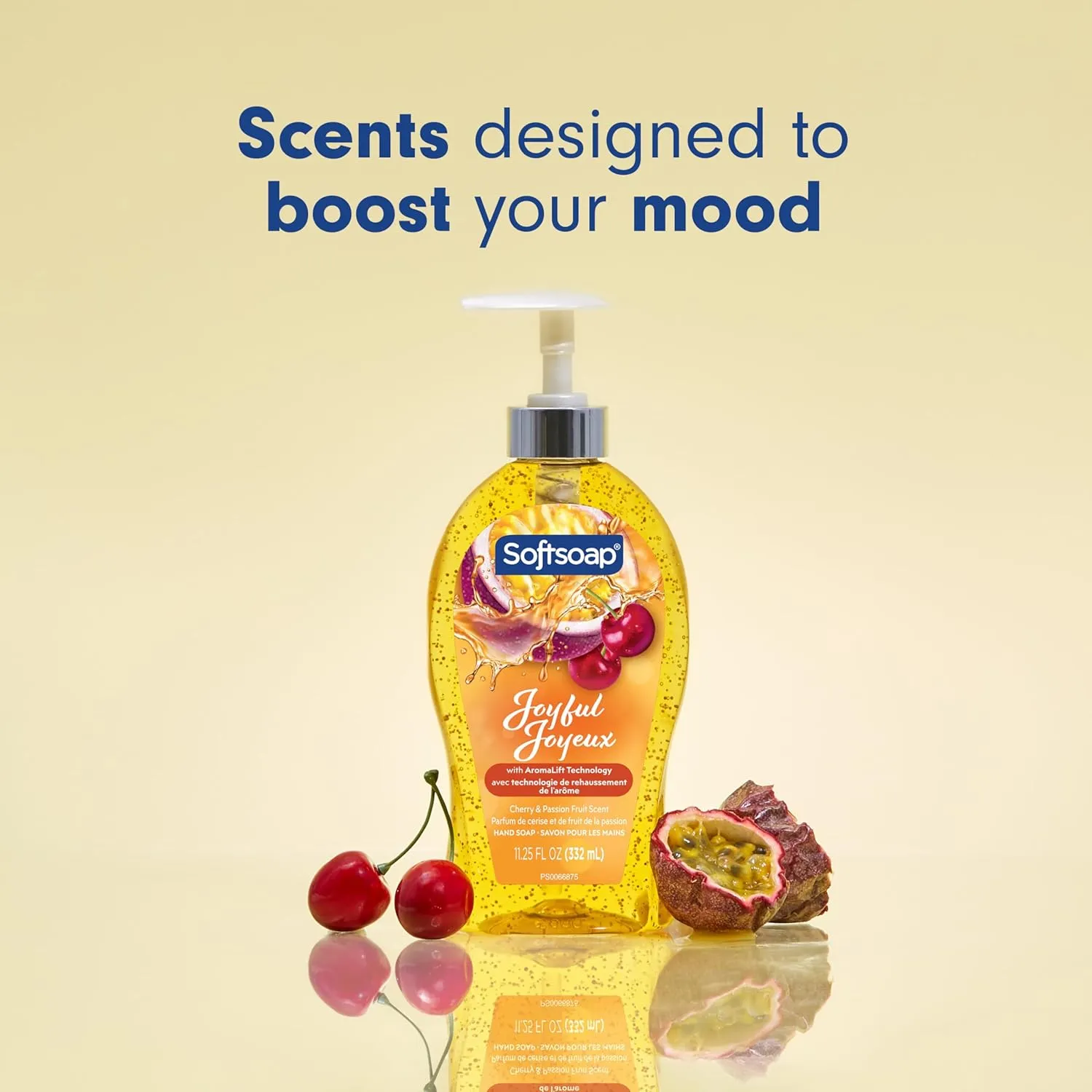 Softsoap Joyful Liquid Hand Soap, Paraben Free, pH Balanced, Cherry and Passion Fruit Scent, 11.25 fl oz Pump Bottle, 6 pack
