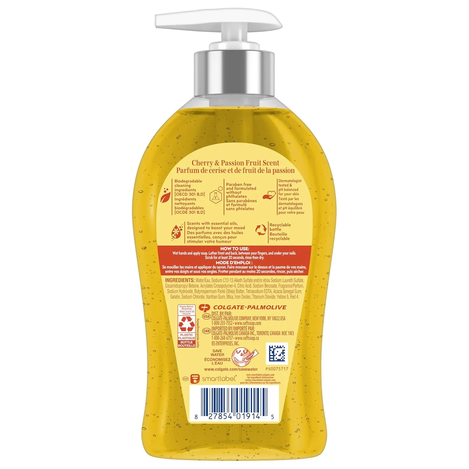 Softsoap Joyful Liquid Hand Soap, Paraben Free, pH Balanced, Cherry and Passion Fruit Scent, 11.25 fl oz Pump Bottle, 6 pack
