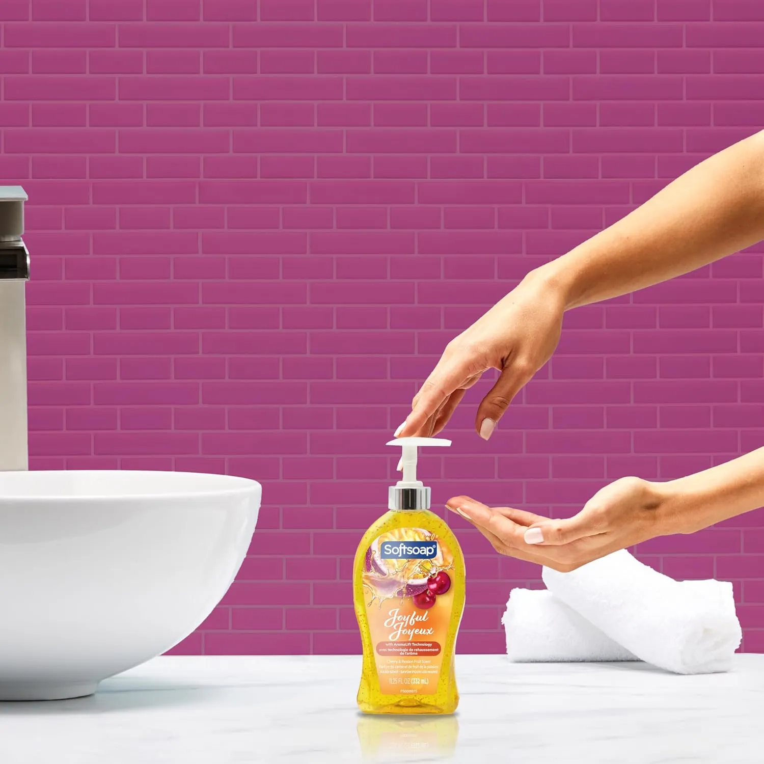 Softsoap Joyful Liquid Hand Soap, Paraben Free, pH Balanced, Cherry and Passion Fruit Scent, 11.25 fl oz Pump Bottle, 6 pack