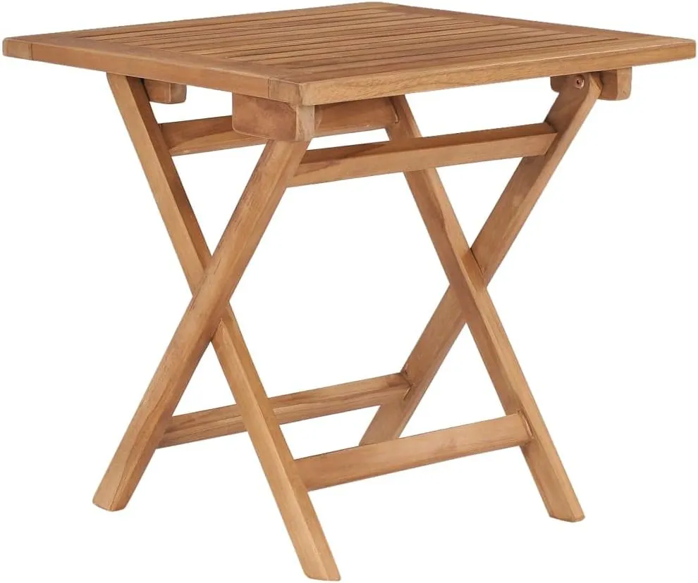 Solid Teak Wood Outdoor Table: Foldable Design for Camping, Dining, Outdoor Furniture, Coffee, Small Tables for Balcony & Picnic Tables (45 x 45 x 45 cm)