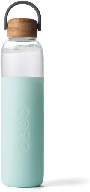 Soma Glass Water Bottle with Silicone Sleeve, BPA-Free, Mint, 25oz