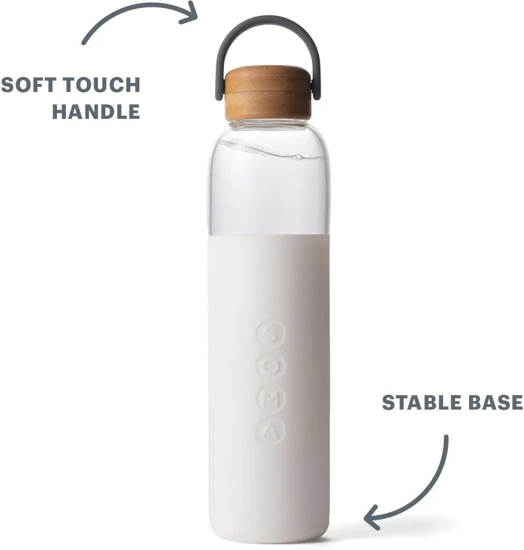 Soma Glass Water Bottle with Silicone Sleeve, BPA-Free, Mint, 25oz