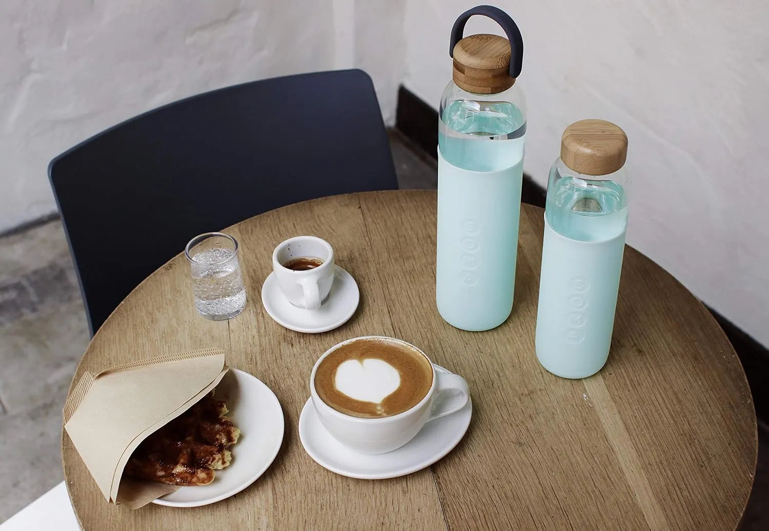 Soma Glass Water Bottle with Silicone Sleeve, BPA-Free, Mint, 25oz