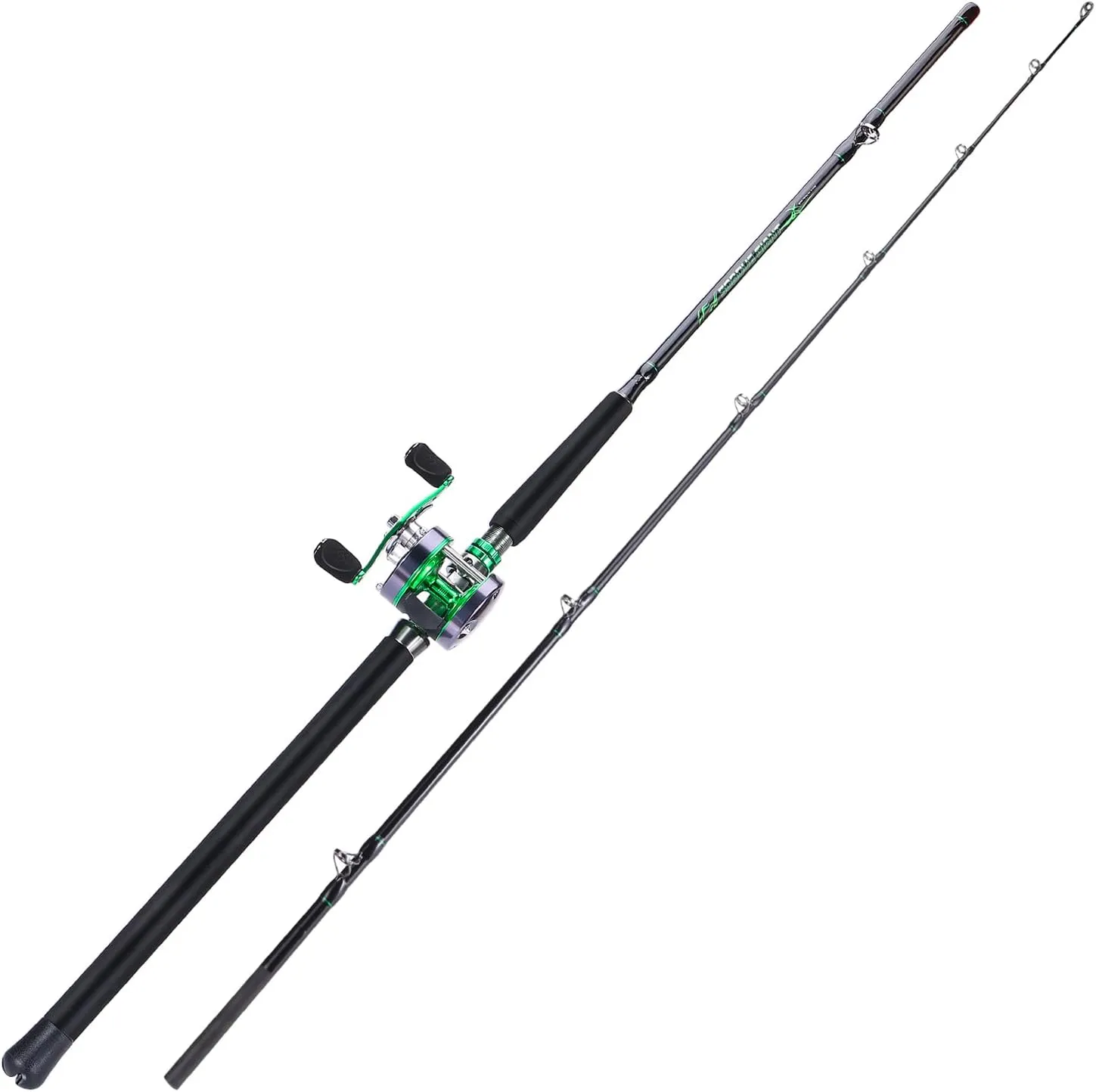 Sougayilang Conventional Fishing Rod and Reel Casting Combo,Catfish 2-Piece Fishing Rod,Comfortable EVA Non-Slip Grips,Aluminum Reel Seat for Catfish, Salmon/Steelhead, Striper Bass