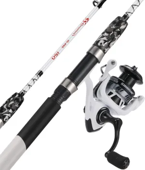 Sougayilang Spinning Reel and 2-Piece Fishing Rod Combo, Durable Graphite & Fiberglass Rod, Split-Grip Cork Handle,Right/Left Handle Position