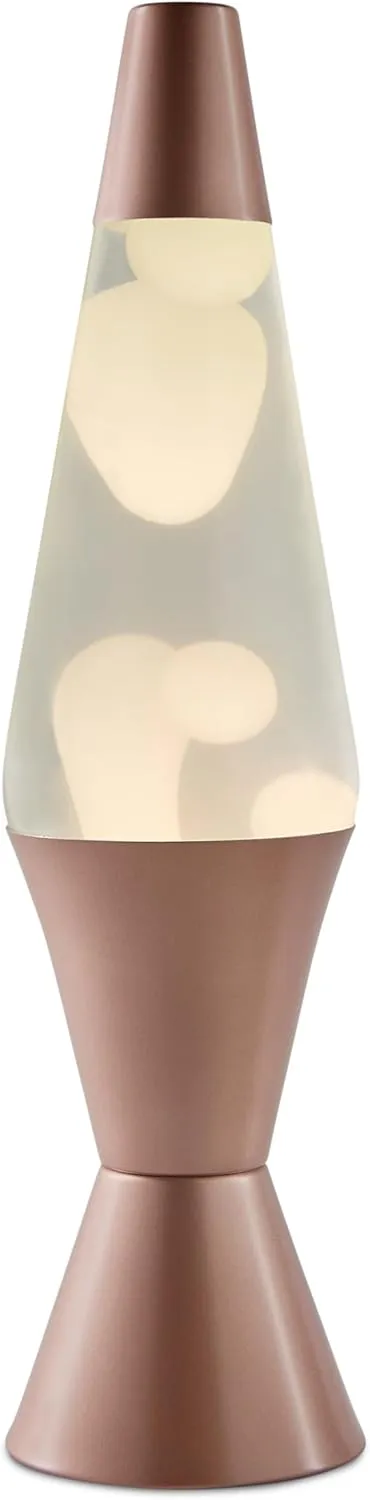 Spencer Gifts Lava® Lamp - 17" Rose Gold - The Original Motion Lamp - White Wax and Clear Liquid with Hand Painted Rose Gold Base Exclusive