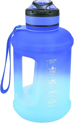 Sports Water Bottle, 63 Oz/1800mL, Leak Proof BPA Free Travel Outdoor For Men Women (Gradient_Blue)