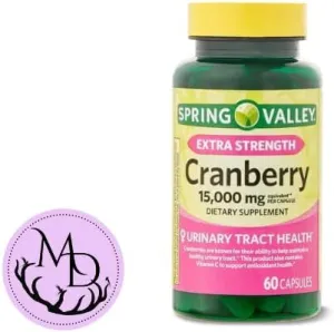 Spring Valley Ultra Triple Strength Cranberry Dietary Supplement, 15,000 mg, 60 Count  Sticker DRI Store.