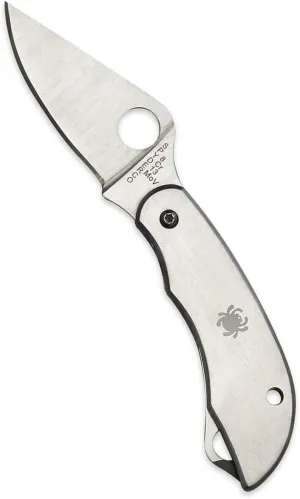 Spyderco ClipiTool Folding Utility Knife with Stainless Steel Handle Plain and Serrated Edge, Full-Flat, 8Cr13MoV Steel Blade and SlipJoint System - C176P&S