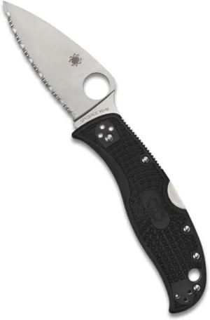 Spyderco Leafjumper Lightweight Mid-Sized Pocket Knife with VG-10 Stainless Steel and Black FRN Handle - SpyderEdge - C262BK