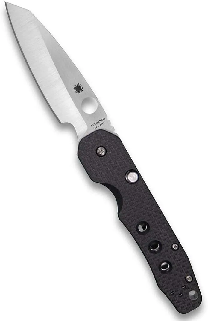 Spyderco Smock Premium Flipper Knife with 3.45" CPM S30V Steel Hollow-Ground Blade and Textured Carbon Fiber G-10 Handle - PlainEdge - C240CFP