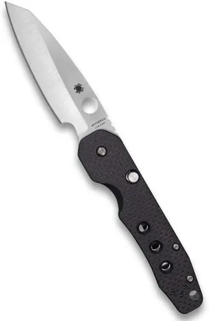 Spyderco Smock Premium Flipper Knife with 3.45" CPM S30V Steel Hollow-Ground Blade and Textured Carbon Fiber G-10 Handle - PlainEdge - C240CFP