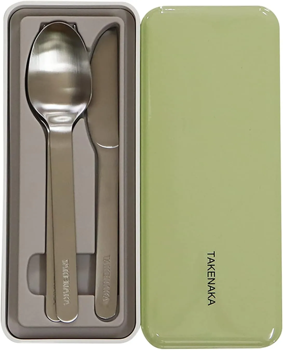 Stainless Cutlery Set from TAKENAKA Japan, Cutlery Set including Fork, Knife, and Spoons (Pale Olive)