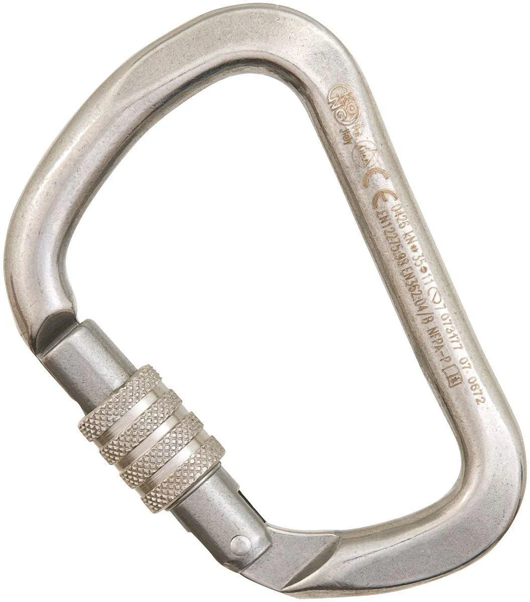 Stainless Steel D Locking Carabiner - KONG