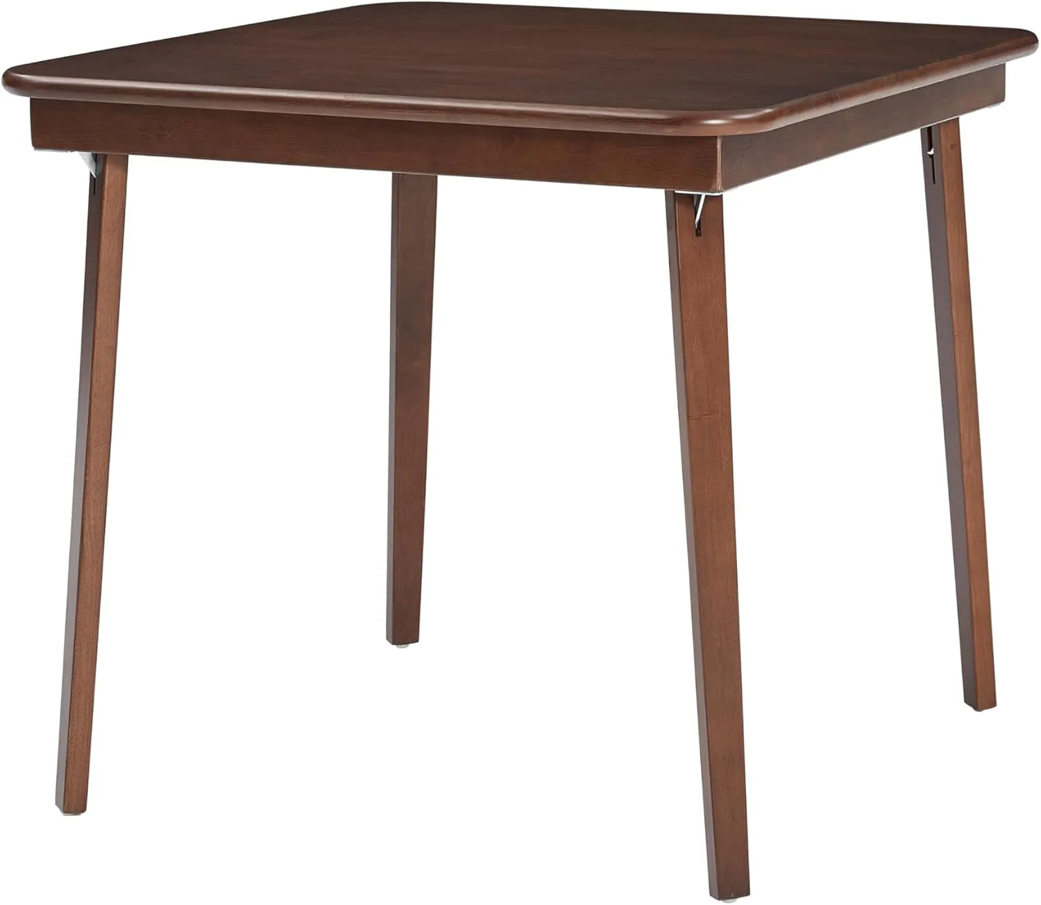 STAKMORE Straight Edge 32" Square Folding Card Table, Walnut Finish
