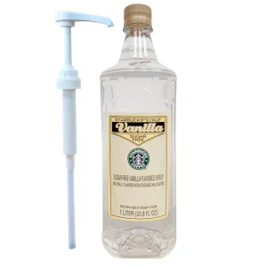 Starbucks Company, Starbucks Authentic Flavoring Syrup for Coffee and Tea with White Pump (Sugar Free Vanilla)