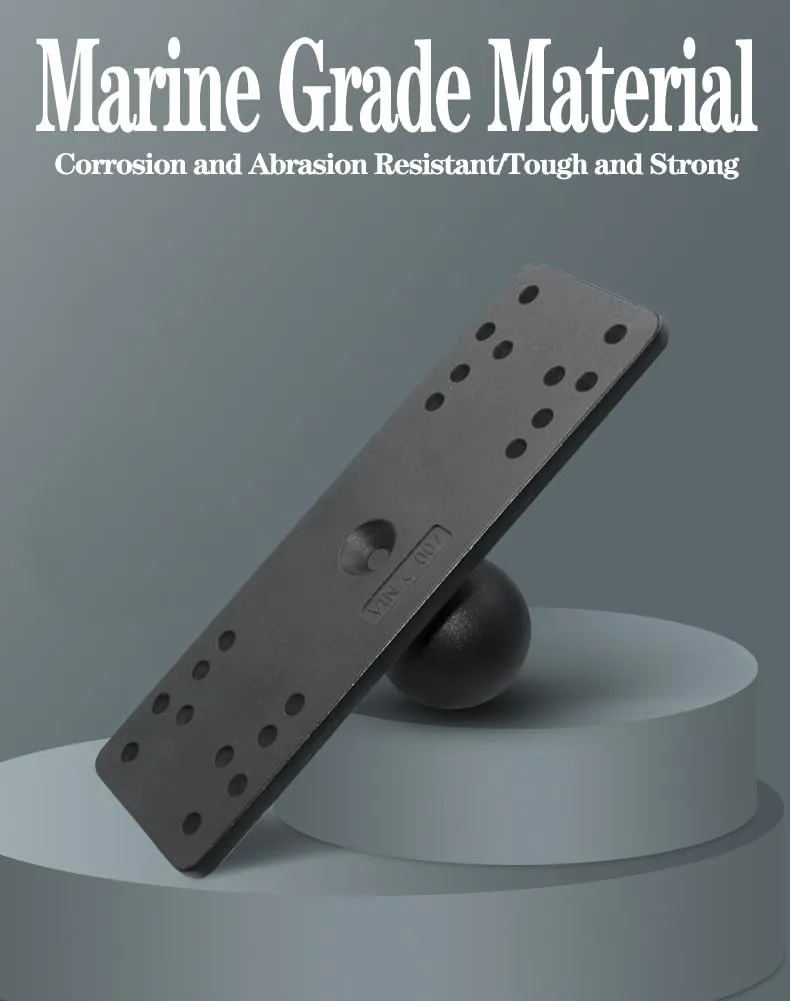 Strg 1.5" Ball Mount with Aluminum Alloy Rectangle Plate, Universal Electronic Device Mounting Ball Base with AMPS Holes Compatible with RAM and All 1.5 Inch/ C Size/ 38MM Ball Double Socket Arms