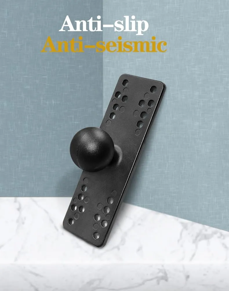 Strg 1.5" Ball Mount with Aluminum Alloy Rectangle Plate, Universal Electronic Device Mounting Ball Base with AMPS Holes Compatible with RAM and All 1.5 Inch/ C Size/ 38MM Ball Double Socket Arms