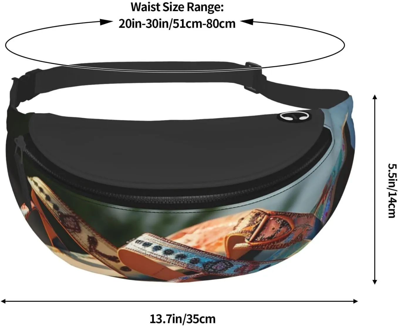 Summer Beach Sandals Fanny Pack for Man Women Waist Bag Adjustable Belt Casual Chest Bag Bum Bags for Travel Sports Running Hiking Waist Packs