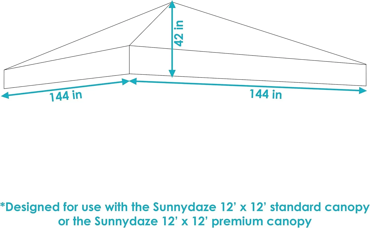 Sunnydaze 12x12 Canopy Replacement Top - Replacement Canopy Cover Only - Heavy-Duty PU-Coated 150D Oxford Fabric - Gray
