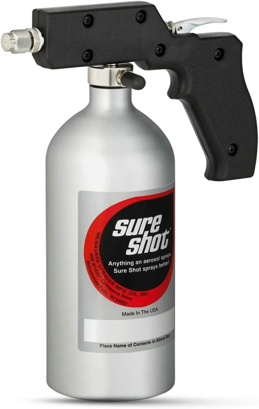 SURE SHOT M2400 - Industrial Grade Silver Anodized Aluminum Sprayer with Adjustable Nozzle - Lightweight and Portable Compressed Air Sprayer for Multiple Liquid Applications - Made in USA Since 1932