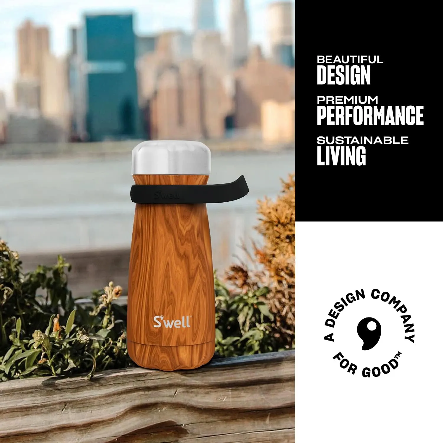 S'well Traveler Handle, Onyx - On The Go Accessory for Your S’well Bottle - Innovative Design and Flexible Grip Crafted from BPA-Free Soft Silicone (Pack of 2)