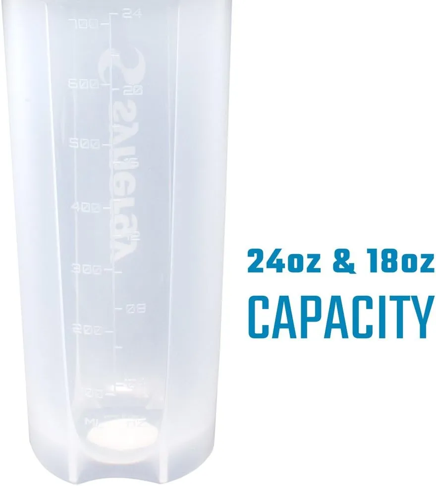 Synergy Protein Nutrition Shaker Bottle 3-Pack (18/24/24oz, Blue/Green/Pink)