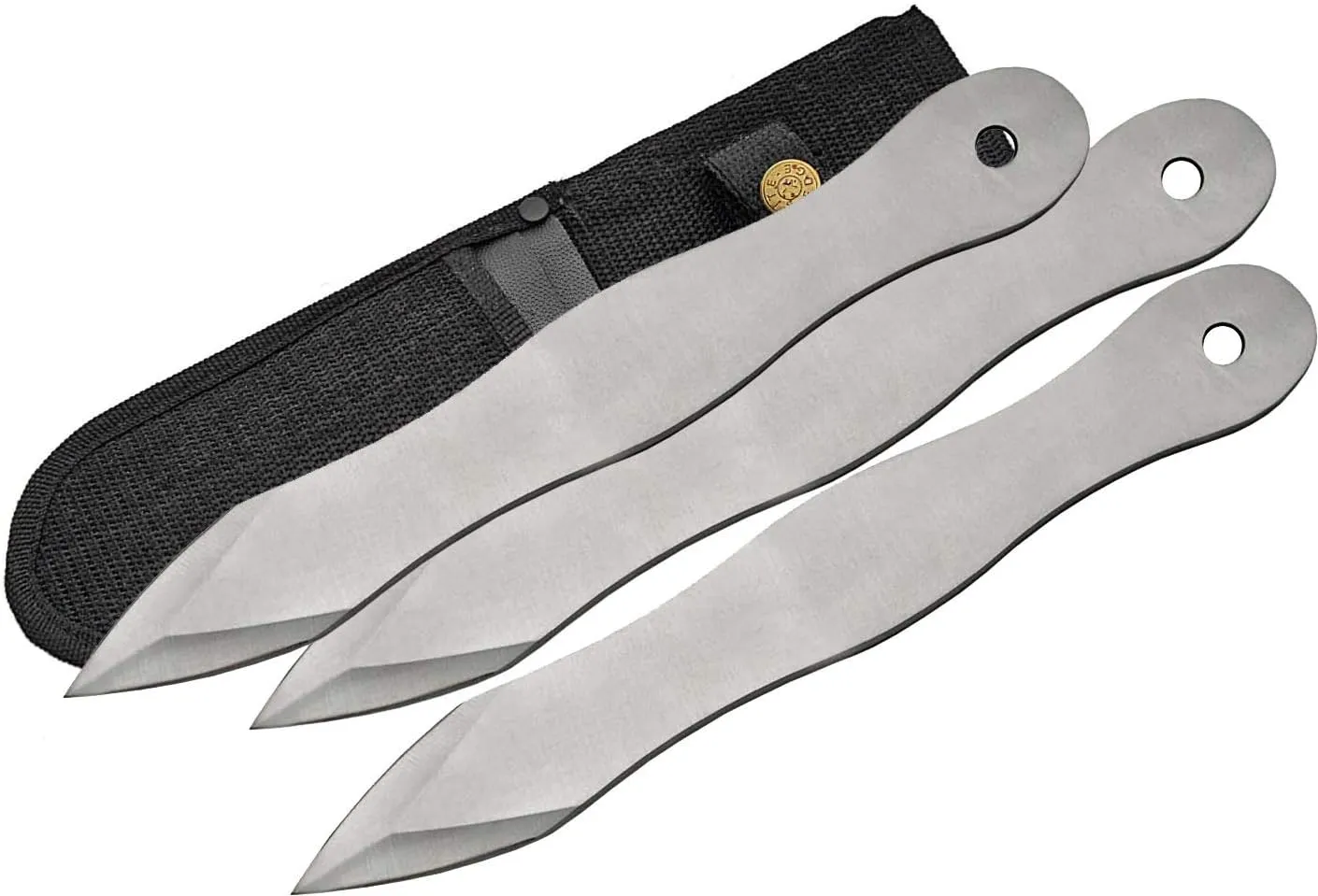 Szco Supplies Throwing Spikes, 10" Stainless Steel No Spin Throwing Set with Nylon Belt Sheath