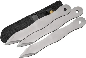 Szco Supplies Throwing Spikes, 10" Stainless Steel No Spin Throwing Set with Nylon Belt Sheath