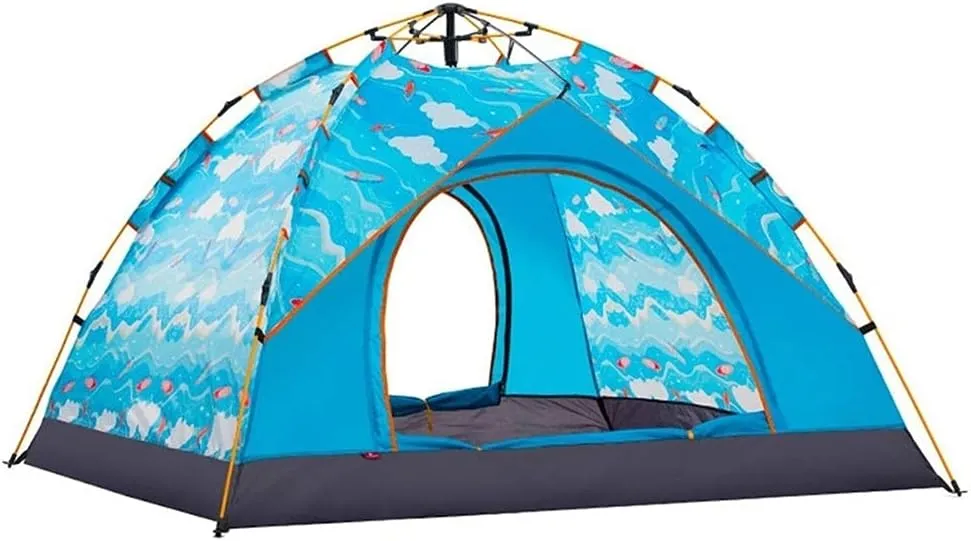Tent for Camping Waterproof Foldable Camping Tent Double Layer Tent Fishing Mountaineering 3-4 Person Family Tent Large Space for Picnic Outdoors