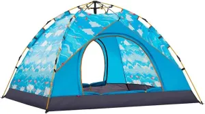 Tent for Camping Waterproof Foldable Camping Tent Double Layer Tent Fishing Mountaineering 3-4 Person Family Tent Large Space for Picnic Outdoors