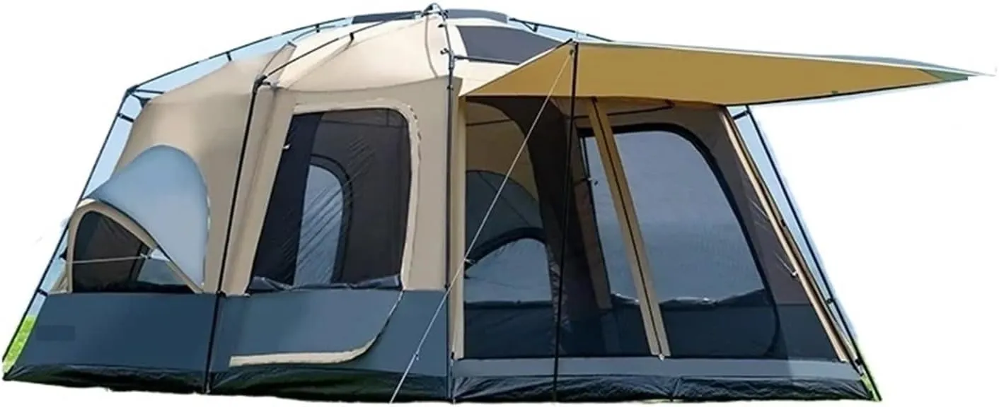 Tent Outdoor Camping Tent 8-10 People 2 Rooms Large Family Tent Double Layer Picnic Camping Lightweight