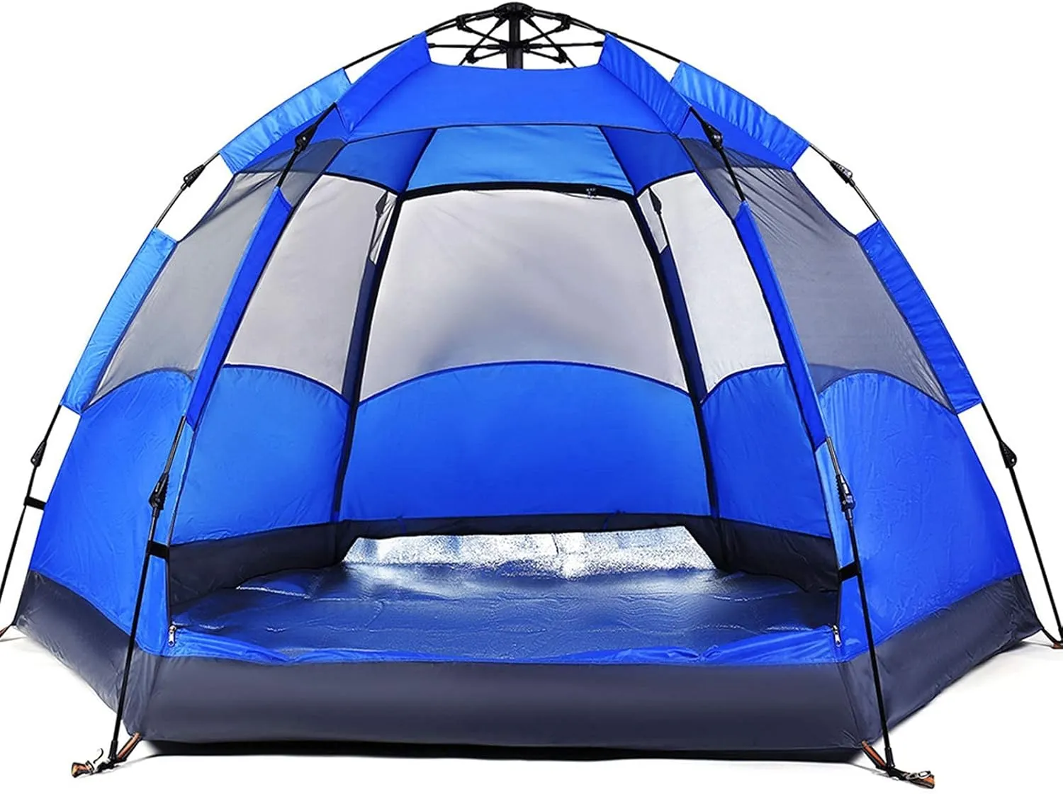 Tent Outdoor Rain Shelter, Pop Up Tent for 3 to 4 Person Automatic Opening Tent Hexagonal, Protected Family Camping Tents, for Camping Backpacking Hiking Beach Outdoor