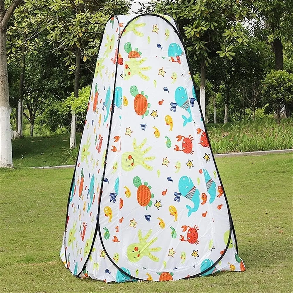 Tent Pod Up Portable Outdoor Shower Tent Changing Room Privacy Tent Instant Camp Toilet Rain Shelter for Camping Beach Lightweight Sturdy Easy Set Up Foldable with Carry Bag (A 150cm)