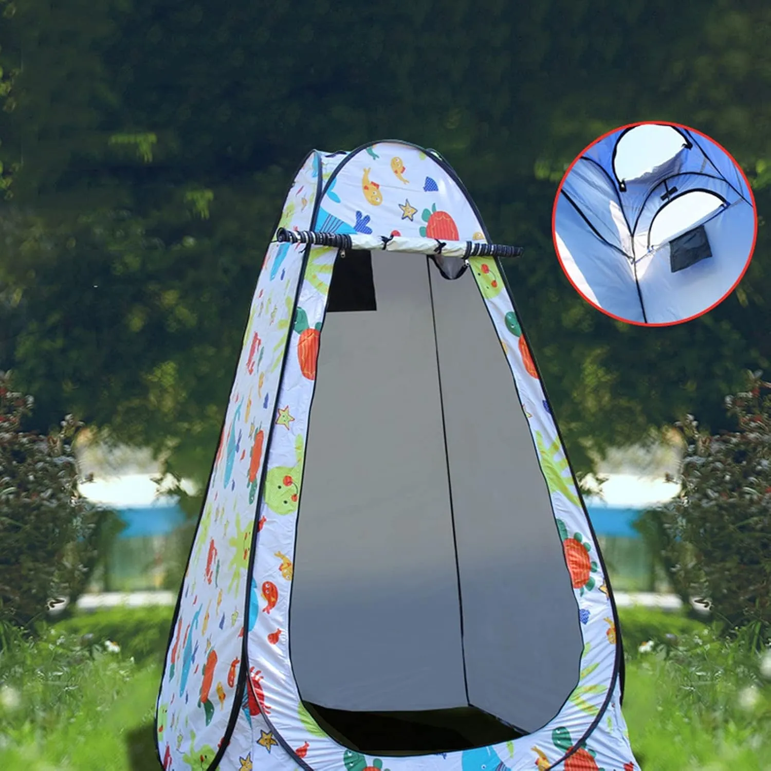 Tent Pod Up Portable Outdoor Shower Tent Changing Room Privacy Tent Instant Camp Toilet Rain Shelter for Camping Beach Lightweight Sturdy Easy Set Up Foldable with Carry Bag (A 150cm)