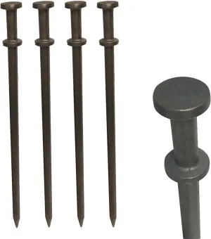 TentAndTable Double Head Metal Tent Stakes Heavy Duty Steel Ground Stake, Versatile Spikes to Anchor Commercial Inflatables, Event Party Tents, and Outdoor Camping Shelters, 1 x 20 Inch, 10 Pack