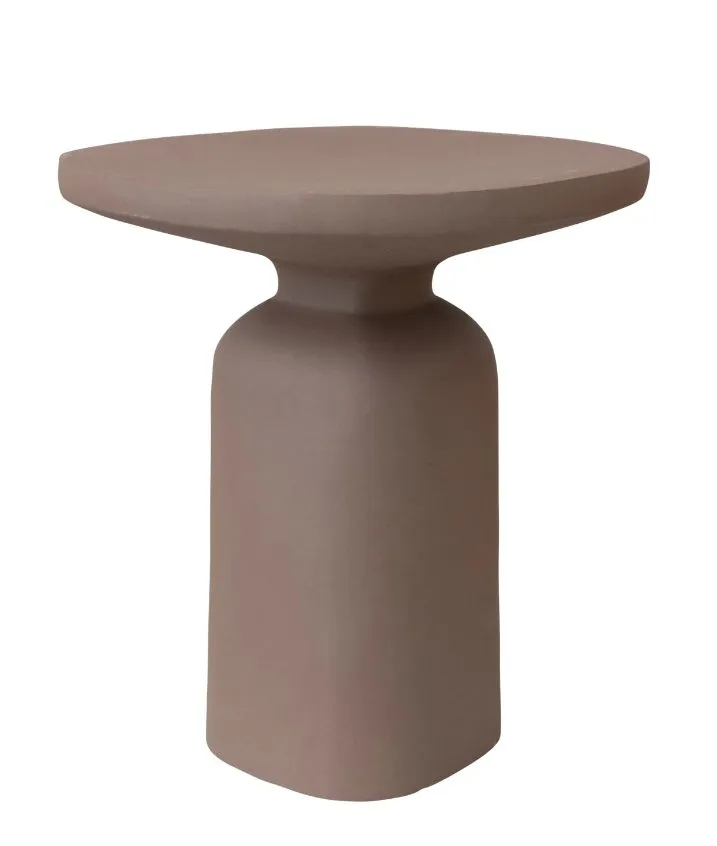 TEXTURED ALUMINUM SIDE TABLE, MATTE MINK COLOR