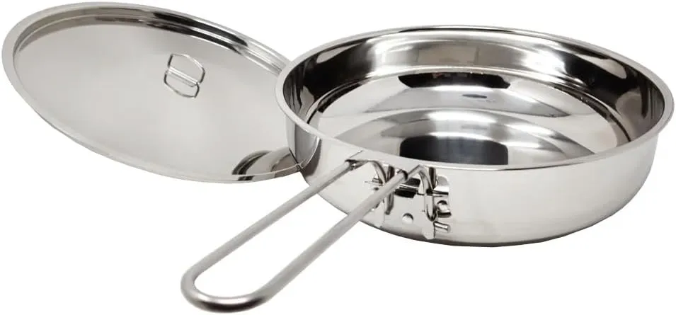 The Pathfinder School Stainless Steel Folding Skillet and Lid