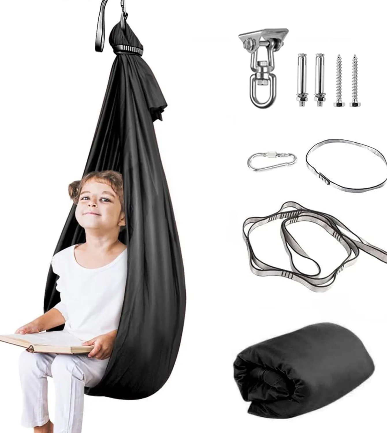 Therapy Swing for Kids with Special Needs (Hardware Included) Sensory Swing Cuddle Indoor Outdoor Adjustable Hammock for Children with Autism, ADHD, Aspergers, Sensory Integration