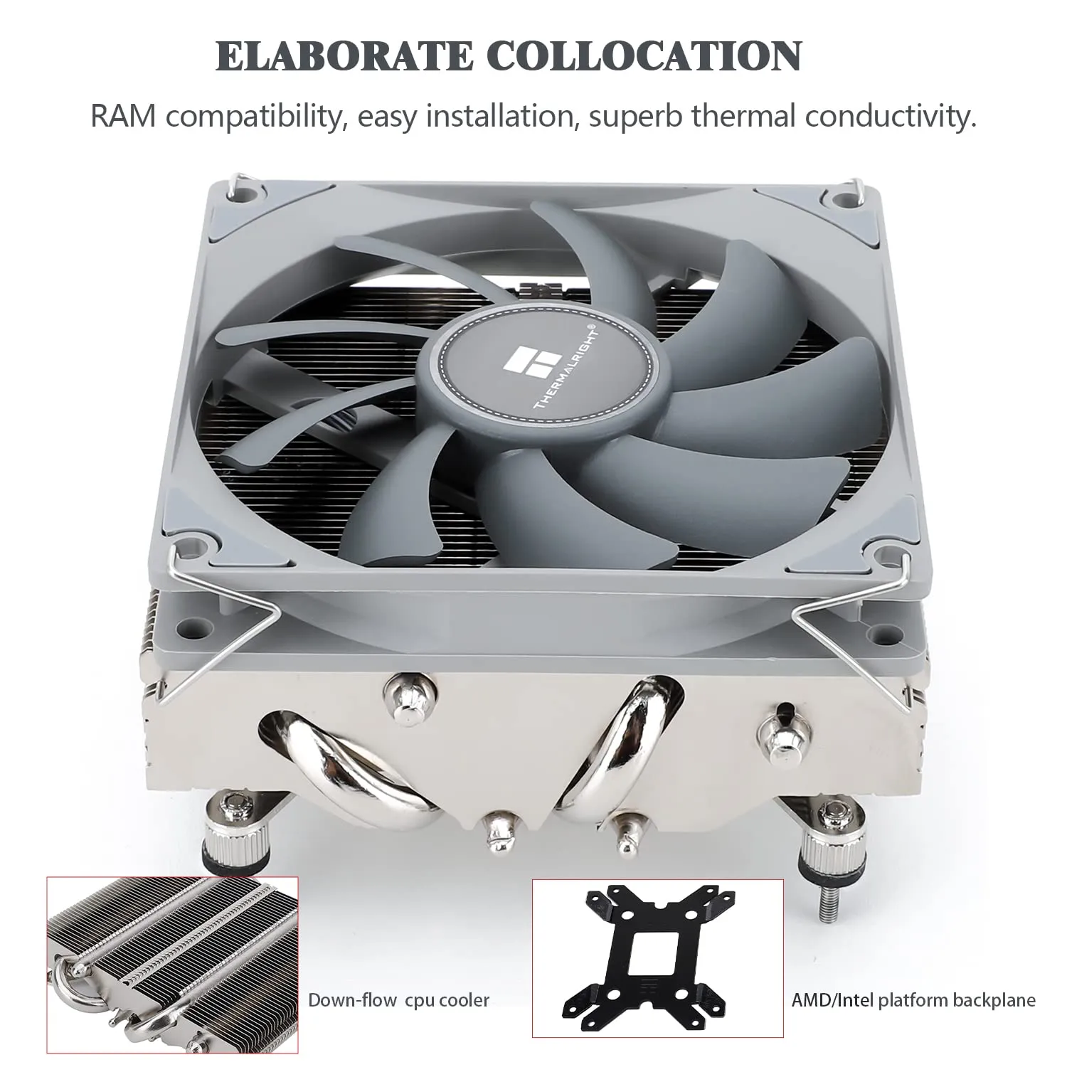 Thermalright AXP90-X47 Low Profile ITX CPU Air Cooler, 47mm Height, TL-9015 92mm PWM Fan,4 Heat Pipes CPU Cooelr, for AM4/ AM5,Intel 1150/1151/1200/1700/1851