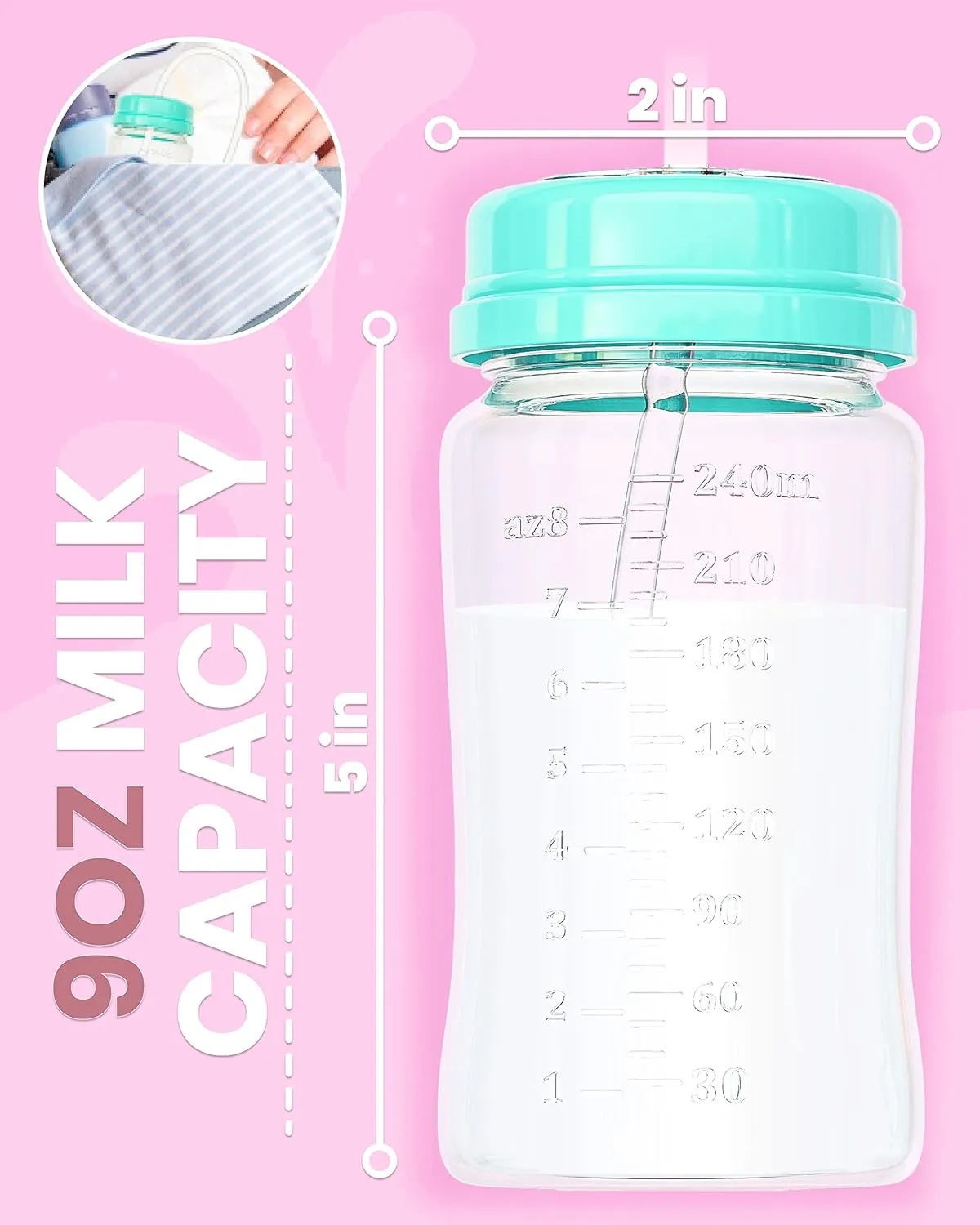 TidyFriend Self Feeding Baby Bottle 8oz Bottle Holder for Baby - 2 Pack Baby Bottle with Straw, Anti Colic, for Convenient Feeding (Green)