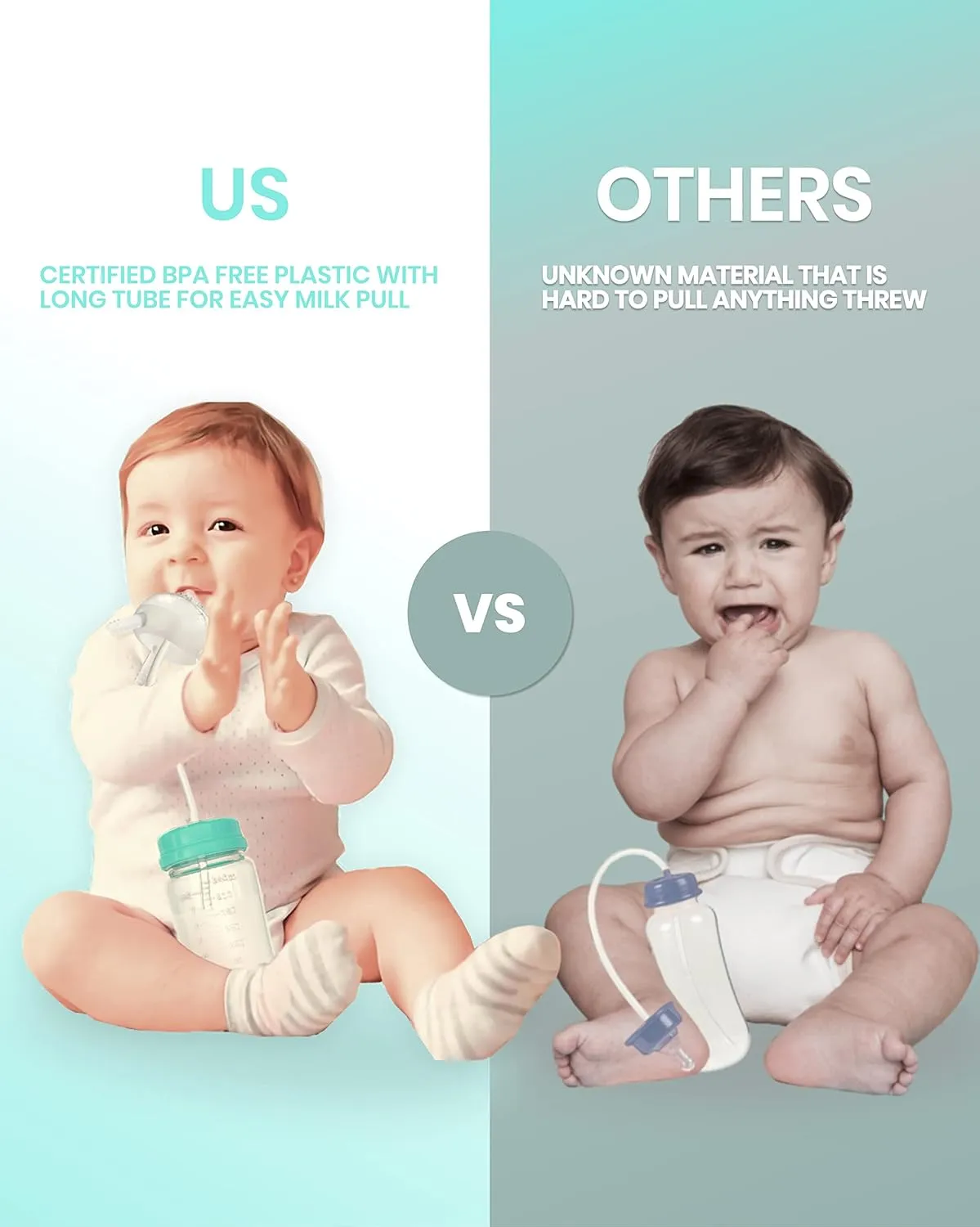 TidyFriend Self Feeding Baby Bottle 8oz Bottle Holder for Baby - 2 Pack Baby Bottle with Straw, Anti Colic, for Convenient Feeding (Green)