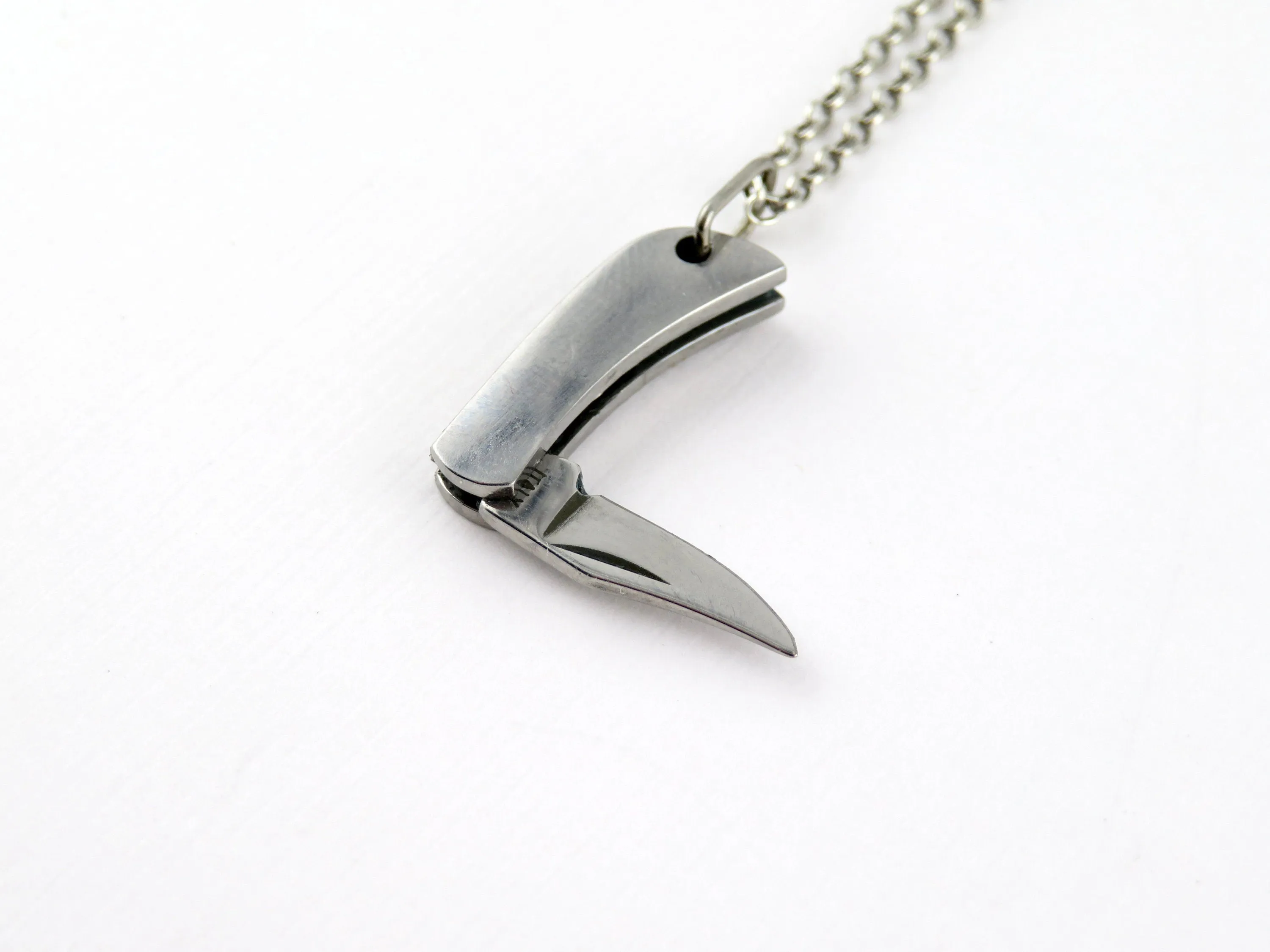 Tiny Silver Knife Necklace