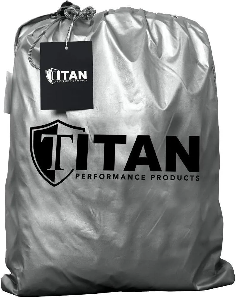 Titan Jet Black Poly 210T Car Cover for Large Sedans 203-212". Waterproof, UV Protection, Scratch Resistant, Driver-Side Zippered Opening. Fits Avalon, XTS, 6-8 and More.