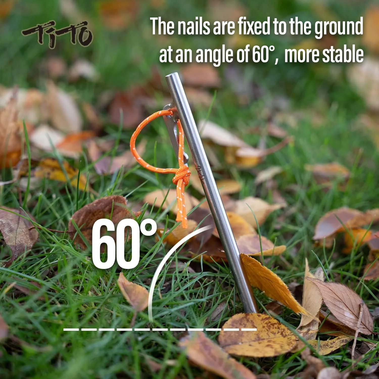 TiTo Titanium Tent Pegs Stakes Lightweight Snowfield Grassland Heavy Duty Tent Nails for Outdoor Camping Hiking and Plant Support Garden Stakes 4pcs/6pcs (8×240mm-6pcs)