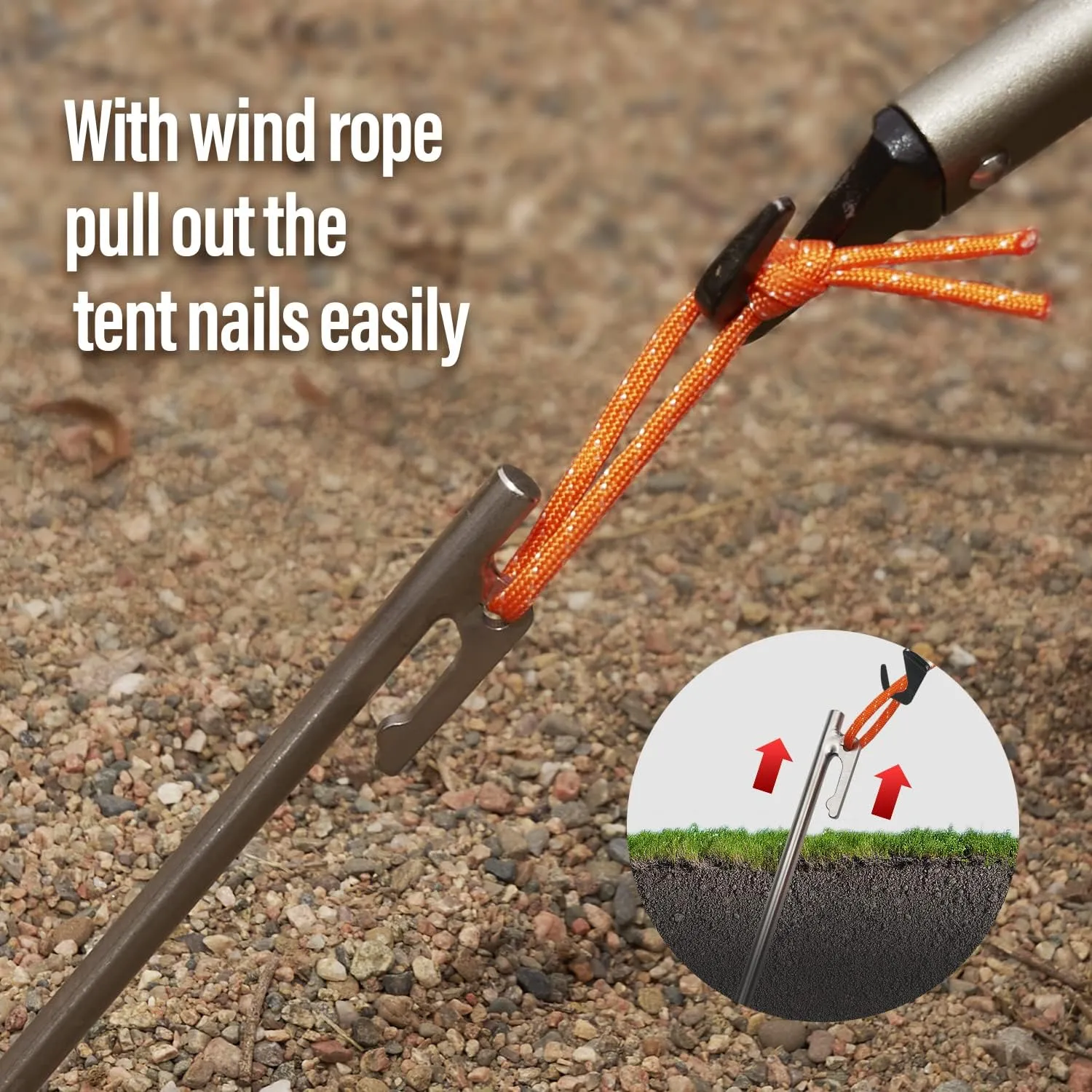 TiTo Titanium Tent Pegs Stakes Lightweight Snowfield Grassland Heavy Duty Tent Nails for Outdoor Camping Hiking and Plant Support Garden Stakes 4pcs/6pcs (8×240mm-6pcs)