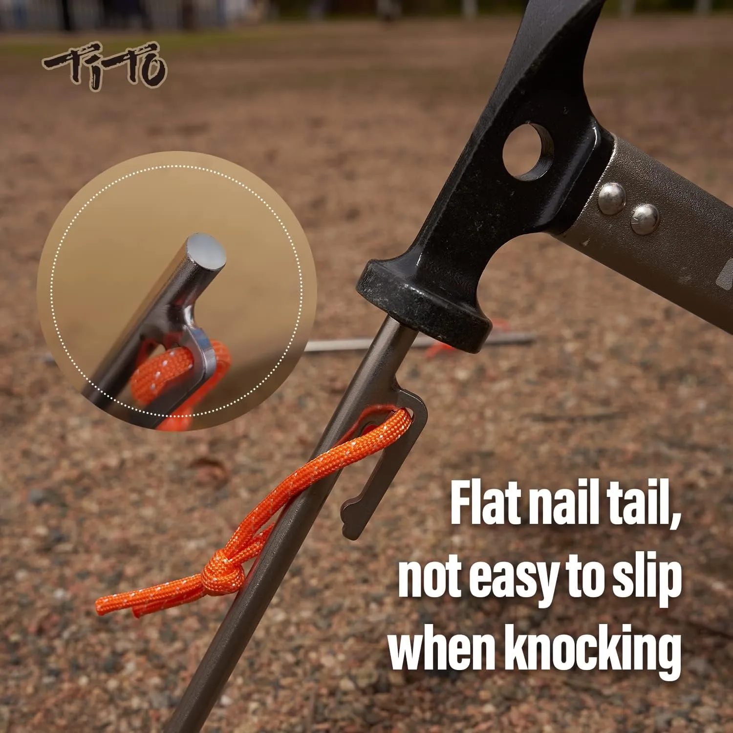 TiTo Titanium Tent Pegs Stakes Lightweight Snowfield Grassland Heavy Duty Tent Nails for Outdoor Camping Hiking and Plant Support Garden Stakes 4pcs/6pcs (8×240mm-6pcs)